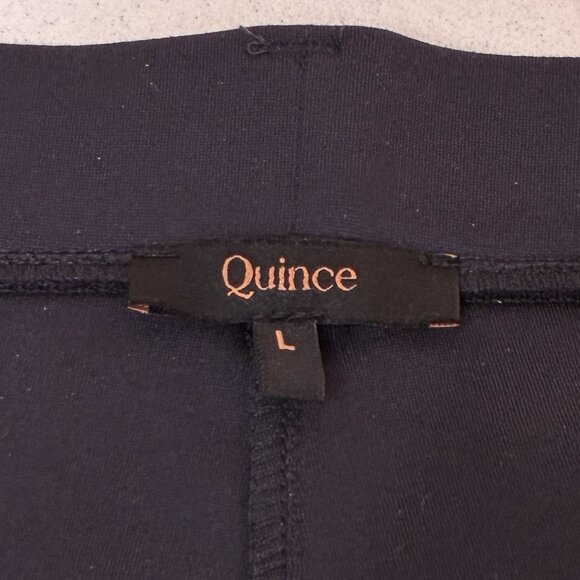 Quince Ultra Stretch Ponte Straight Leg Pants Black Women’s Large Pull On Office - Picture 3 of 7